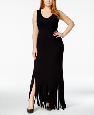 INC International Concepts Plus Size Fringe Maxi Dress, Only at Macy&#39;s - Dresses - Plus Sizes ...