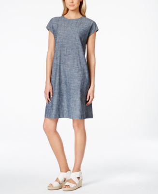 Eileen Fisher Cap-Sleeve Casual Dress - Dresses - Women - Macy&#39;s