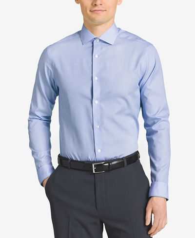 dress shirt calvin klein slim iron non steel fineline stripe performance shirts