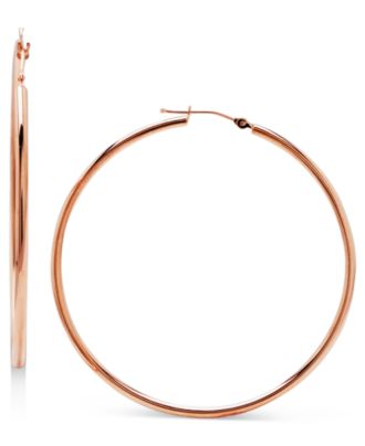 earrings gold rose hoop 14k macy metallic lyst