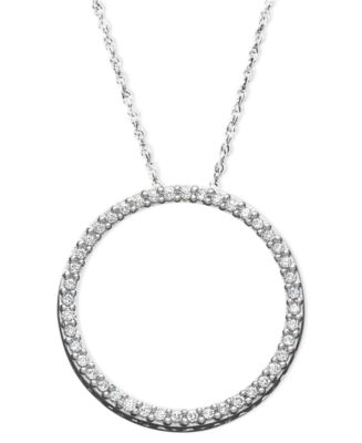 Diamond Eternity Circle Pendant Necklace in Sterling Silver (1/4 ct. t.w.) - Sale & Clearance ...