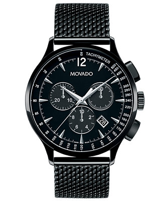 Movado Men's Chronograph Circa Black PVD-Finished Stainless