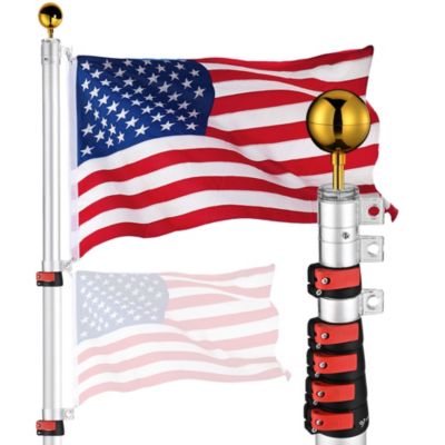 Yescom Ez Go Ft Telescopic Flag Pole Kit Upgrade Rotating Lock For