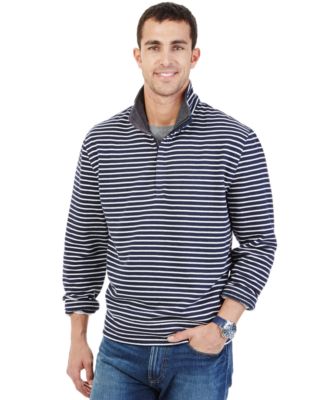 Nautica Striped Quarter-Zip Collar Fleece