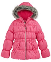 Protection System Little Girls' Puffer Coat with Faux-Fur Trim 
