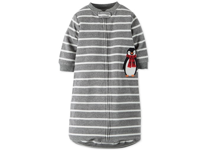 Darling striped penguin sleeper blanket