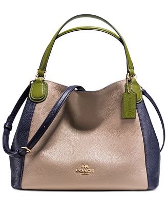 COACH EDIE SHOULDER BAG 28 IN COLORBLOCK LEATHER - Handbags & Accessories - Macy&#39;s