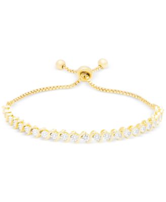 Victoria Townsend Diamond Accent Ajustable Slide Bracelet in 18k Gold Plating