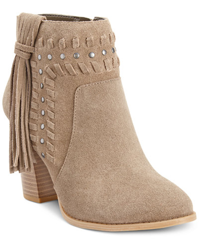 INC International Concepts Women&#39;s Jade Suede Fringe Booties, Only at Macy&#39;s - Boots - Shoes ...