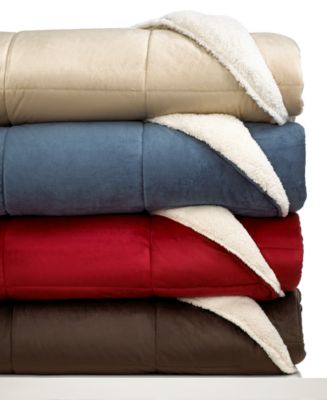CLOSEOUT! JLA Home Reversible Sherpa King Comforter - Comforters: Down & Alternative - Bed ...
