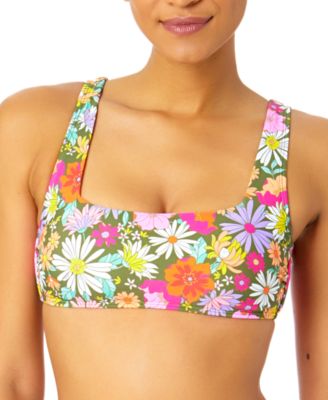 Salt Cove Juniors Floral Square Neck Bikini Top Created For Macy S