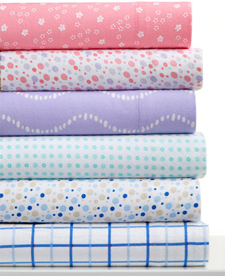 CLOSEOUT! Martha Stewart Collection Printed Flannel Queen Sheet Set - Sheets - Bed & Bath - Macy&#39;s