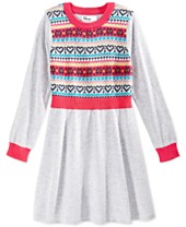 Epic Threads Little Girls' Fair Isle Sweater Dress, Only at Macy's