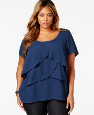 plus blouse tiered junarose macys www1