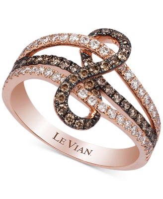 Chocolate diamond engagement ring rose gold