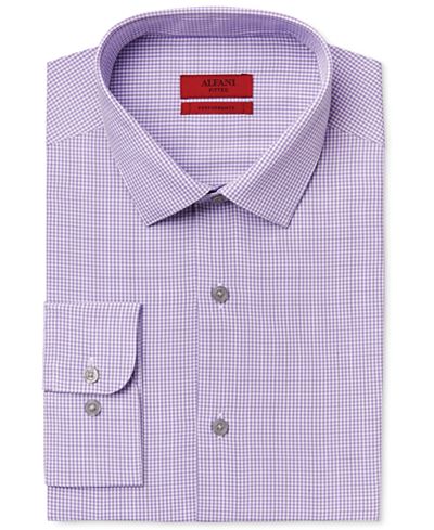 purple dress gingham mini fitted performance shirt macy alfani mens shirts