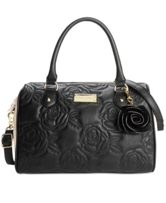 Betsey Johnson Quilted Rose Satchel - Handbags & Accessories - Macy's