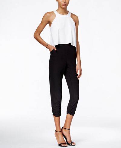 Bar III Colorblocked Popover Jumpsuit, Only at Macy's - Pants & Capris - Women - Macy's