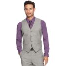 Alfani RED Light Grey Sharkskin Slim-Fit Vest 