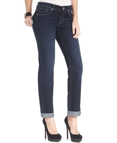 Style & Co. Curvy-Fit Caneel Wash Cuffed Boyfriend Jeans, Only at Macy's