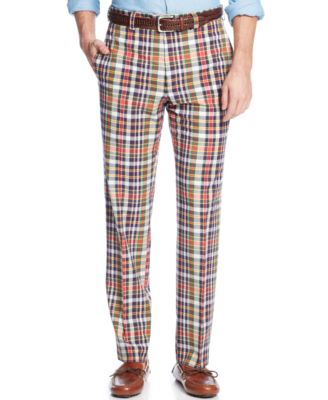 red plaid dress pants mens