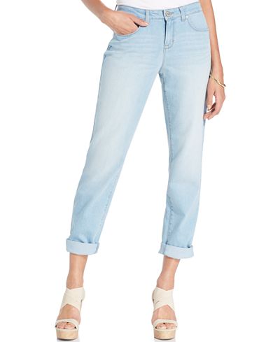 Style & Co. Boyfriend Curvy-Fit Jeans, Blossom Wash