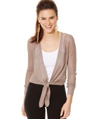 tie front shrug cardigan