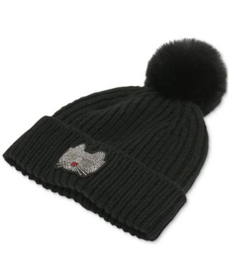 Karl Lagerfeld Black Faux Fur Hat and Scarf set. Shop Women main image 4