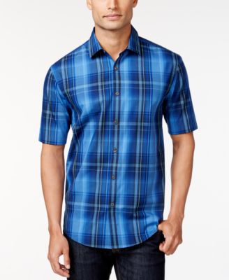 Alfani RED Dante Slim-Fit Plaid Short-Sleeve Shirt, Only at Macy's