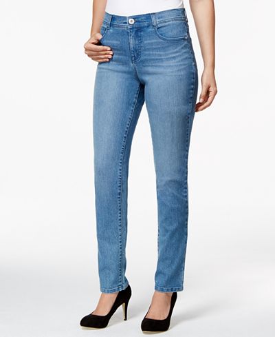 Style & Co. Petite Tummy-Control Slim Leg Whistler Wash Jeans, Only at Macy&#39;s - Jeans - Women ...