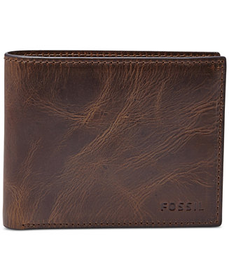 Fossil Men&#39;s Leather Wallet Derrick RFID-Blocking Bifold with Flip ID - Accessories & Wallets ...
