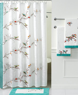 Lenox Simply Fine Bath Accessories Chirp Shower Curtain