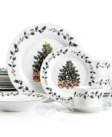 Gibson Tree Trimmings 20-Piece Dinnerware Set, Service for 4