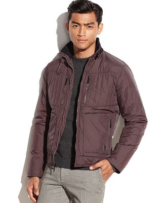 Kenneth Cole Quilted Nylon Moto Jacket