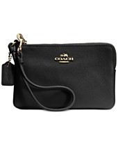 COACH EMBOSSED SMALL L-ZIP WRISTLET IN LEATHER