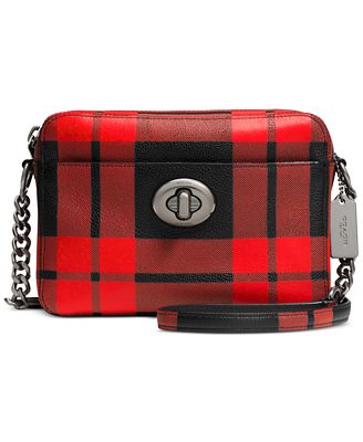 coach wallets plaid