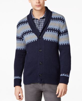 Tommy Hilfiger Elton Shawl-Collar Fair Isle Cardigan 