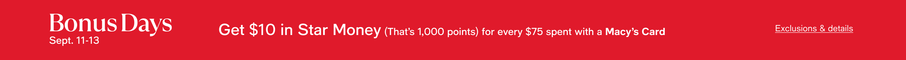 Star money bonus days