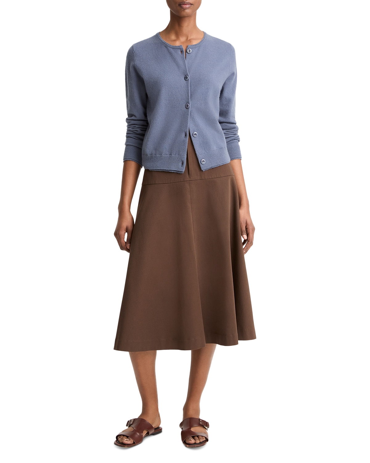 VINCE 스칼럽 트림 가디건 스웨터