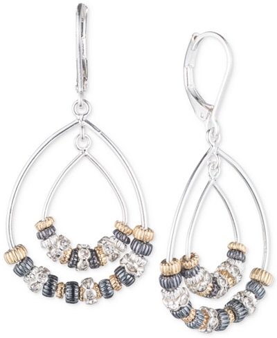 Nine West Tri-Tone Orbital Teardrop Earrings