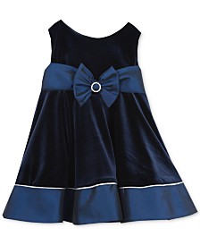 Rare Editions Baby Girls' Navy Velvet Party Dress