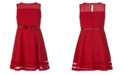 Calvin Klein Big Girls Plus Size Illusion Mesh Bow Front Dress - Macy's