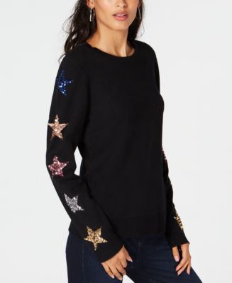 Inc sequin star on sale sweater