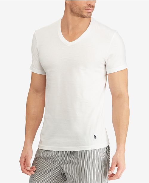 Polo Ralph Lauren Men's 5 Pack V-Neck Undershirts & Reviews - T-Shirts ...
