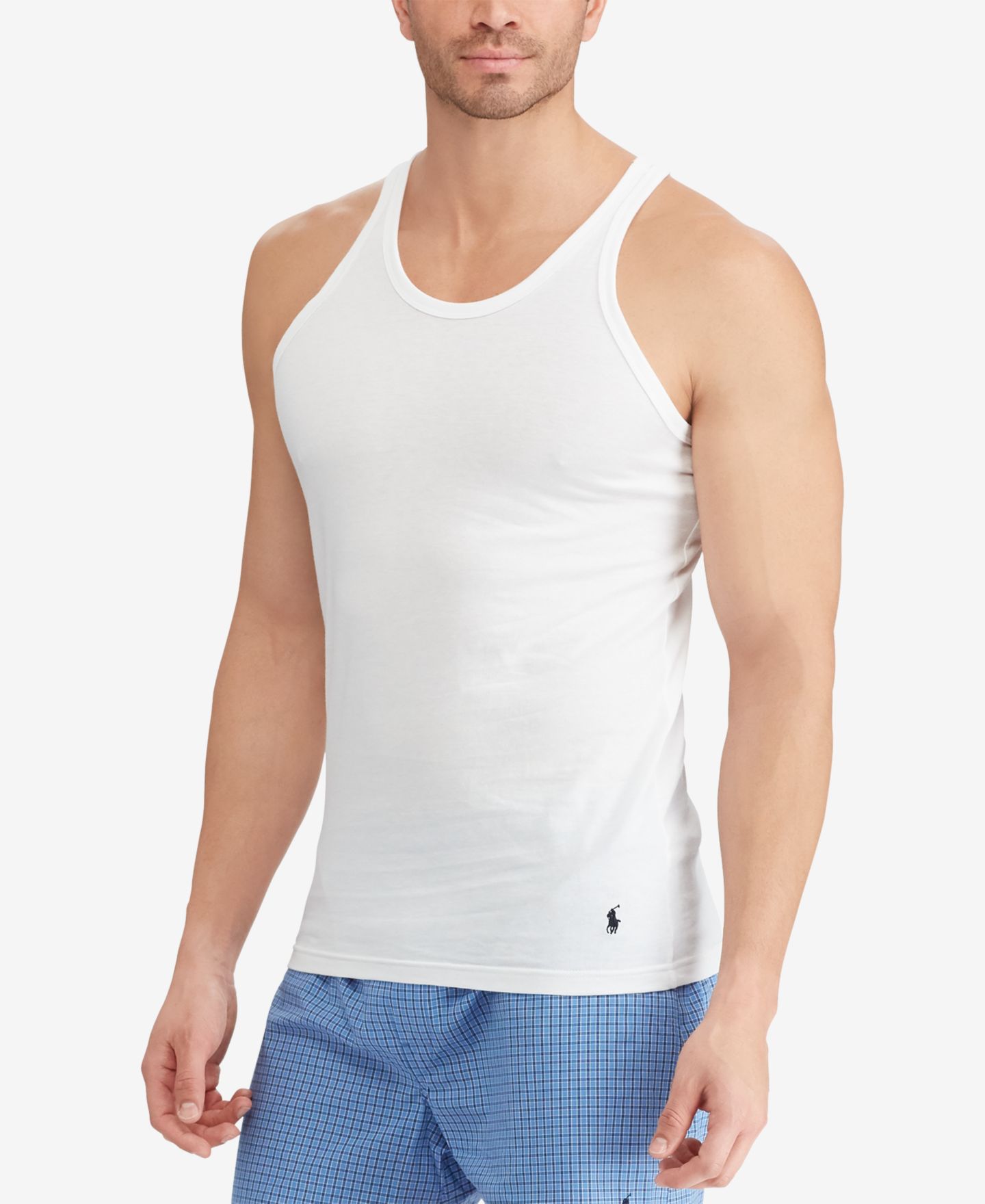 Мужские топы Polo Ralph Lauren 3-Pack Slim Fit Classic Undershirts, цвет: Чёрный — фото 8
