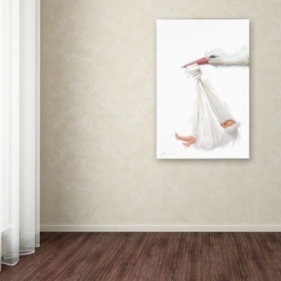 The Macneil Studio 'Stork and Baby' Canvas Art - 19" x 12" x 2"
