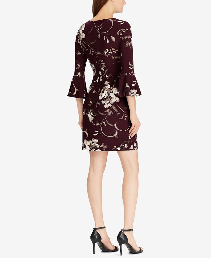 Lauren Ralph Lauren Floral-Print Bell-Sleeve Dress - Macy's