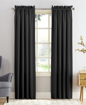 Sun Zero Grant Rod Pocket Top Curtain Panel, 54" X 84" In Black