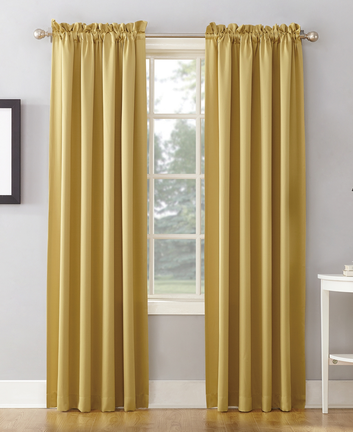 Room Darkening Rod Pocket Curtain Panel - Holiday red