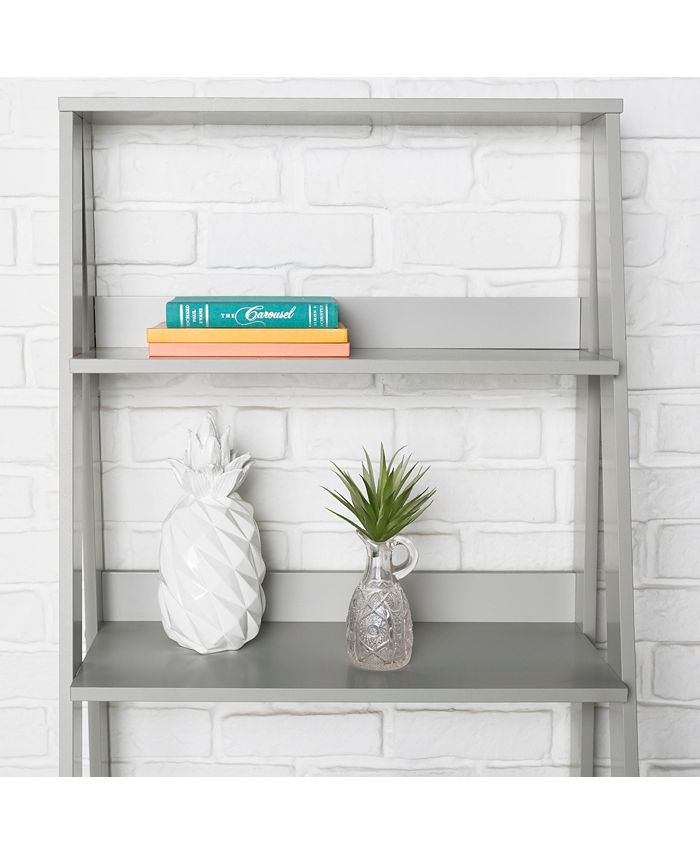Walker Edison 55" Wood Ladder Bookshelf Grey Macy's